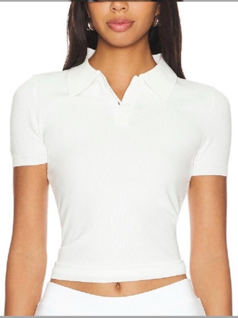 Lovers + friends Candi polo top white